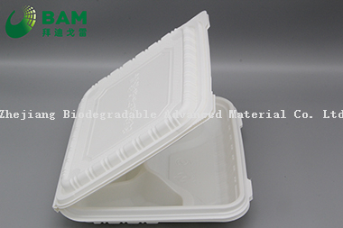 可降解、全生物降解的多4隔间一次性塑料食品容器可堆肥的外卖食品容器 符合GB/T4806.7标准