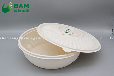 食品级可降解、全生物降解的可堆肥的一次性外卖食堂食品碗水果汤容器 符合GB/T4806.7标准