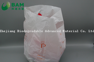 可持续性一次性塑料包装载体可降解、全生物降解的回收环保购物超市时尚蔬菜水果T恤彩色提包 符合GB/T 38082-2019标准
